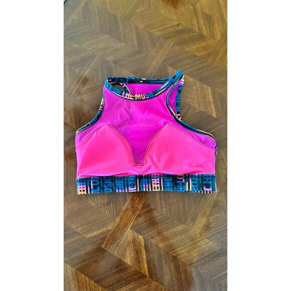 Zumba Wear Neon Pink Mesh Sports Bra and/or Crop Top Graphic Print Size M - Picture 13 of 16